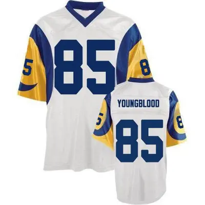 Men's Authentic Jack Youngblood Los Angeles Rams White Mitchell and Ness Throwback Jersey