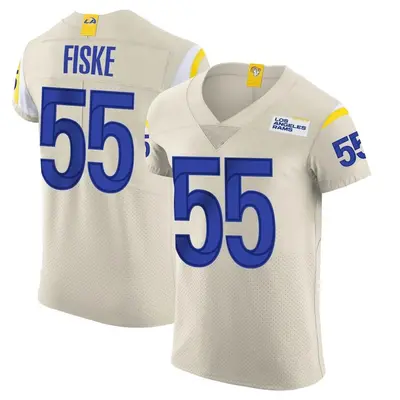 Men's Elite Braden Fiske Los Angeles Rams Bone Vapor Jersey