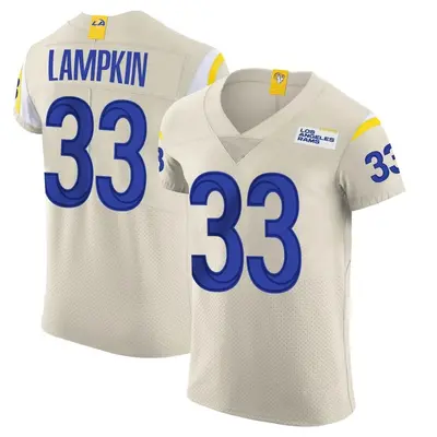 Men's Elite Cam Lampkin Los Angeles Rams Bone Vapor Jersey