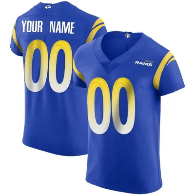 Men's Elite Custom Los Angeles Rams Royal Alternate Vapor Untouchable Jersey