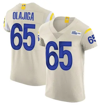 Men's Elite David Olajiga Los Angeles Rams Bone Vapor Jersey