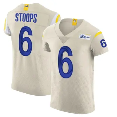 Men's Elite Drake Stoops Los Angeles Rams Bone Vapor Jersey