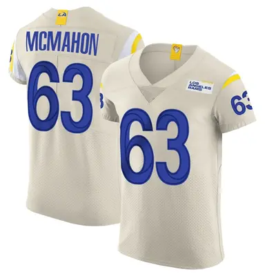 Men's Elite Dylan McMahon Los Angeles Rams Bone Vapor Jersey