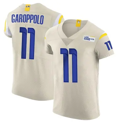 Men's Elite Jimmy Garoppolo Los Angeles Rams Bone Vapor Jersey