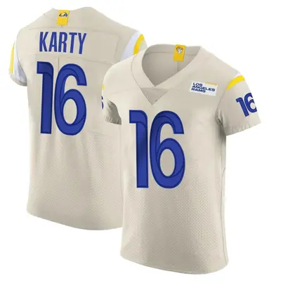 Men's Elite Joshua Karty Los Angeles Rams Bone Vapor Jersey