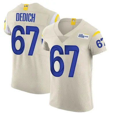 Men's Elite Justin Dedich Los Angeles Rams Bone Vapor Jersey