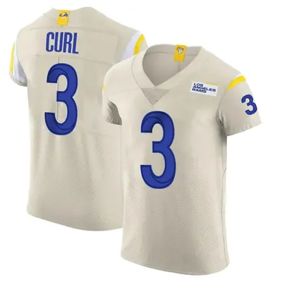 Men's Elite Kamren Curl Los Angeles Rams Bone Vapor Jersey