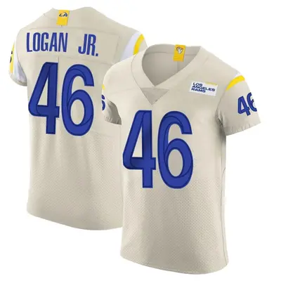 Men's Elite Kenny Logan Jr. Los Angeles Rams Bone Vapor Jersey