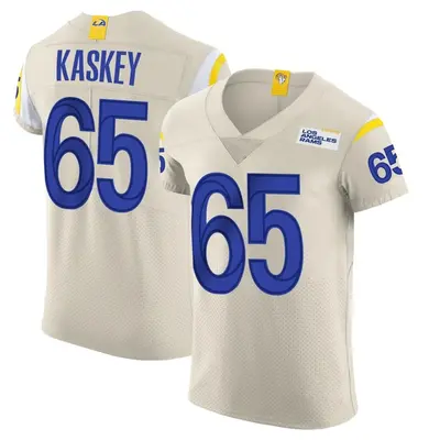 Men's Elite Matt Kaskey Los Angeles Rams Bone Vapor Jersey