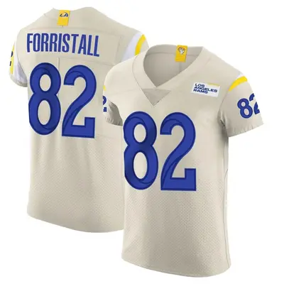 Men's Elite Miller Forristall Los Angeles Rams Bone Vapor Jersey