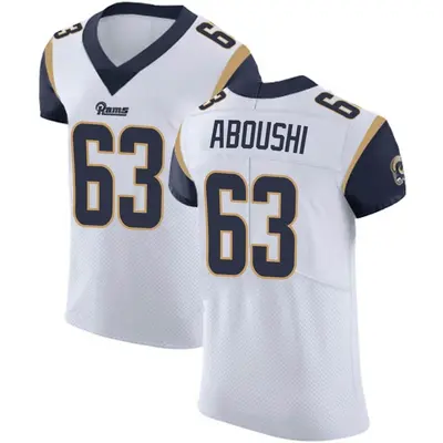 Men's Elite Oday Aboushi Los Angeles Rams White Vapor Untouchable Jersey