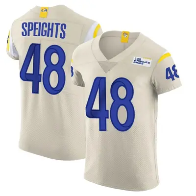 Men's Elite Omar Speights Los Angeles Rams Bone Vapor Jersey