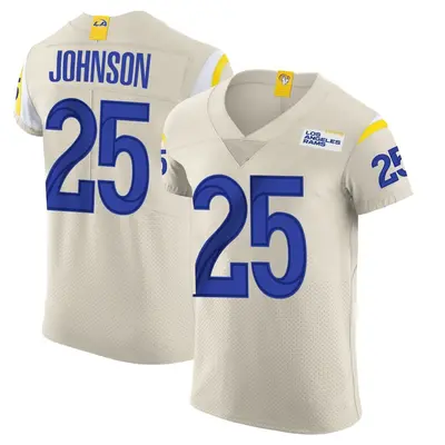 Men's Elite Quindell Johnson Los Angeles Rams Bone Vapor Jersey