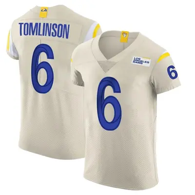 Men's Elite Tre Tomlinson Los Angeles Rams Bone Vapor Jersey