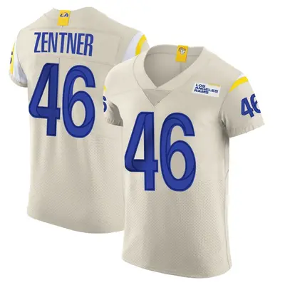 Men's Elite Ty Zentner Los Angeles Rams Bone Vapor Jersey