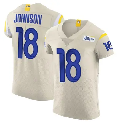 Men's Elite Tyler Johnson Los Angeles Rams Bone Vapor Jersey