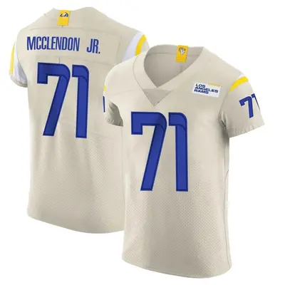 Men's Elite Warren McClendon Jr. Los Angeles Rams Bone Vapor Jersey