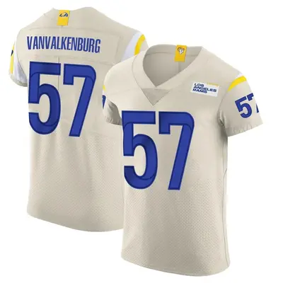 Men's Elite Zach VanValkenburg Los Angeles Rams Bone Vapor Jersey