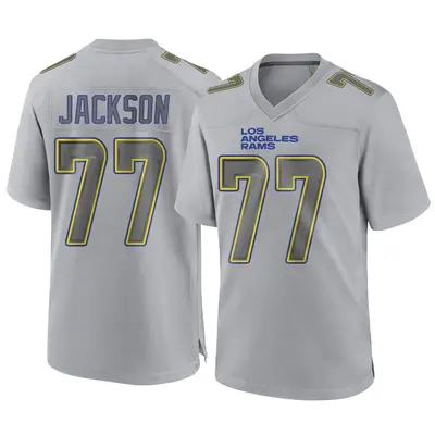 Men's Game Alaric Jackson Los Angeles Rams Gray Atmosphere Fashion Jersey