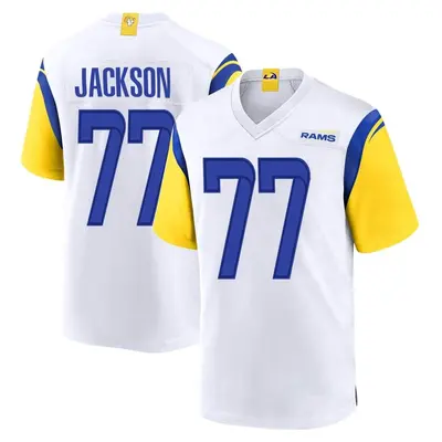 Men's Game Alaric Jackson Los Angeles Rams White Jersey