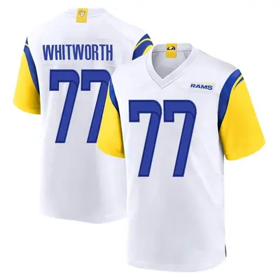 Men's Game Andrew Whitworth Los Angeles Rams White Jersey