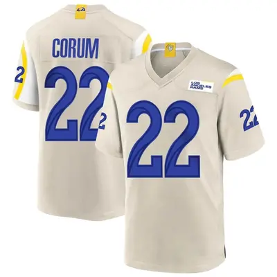 Men's Game Blake Corum Los Angeles Rams Bone Jersey