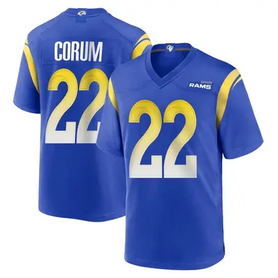 Men's Game Blake Corum Los Angeles Rams Royal Alternate Jersey