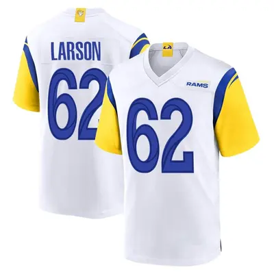 Men's Game Blake Larson Los Angeles Rams White Jersey