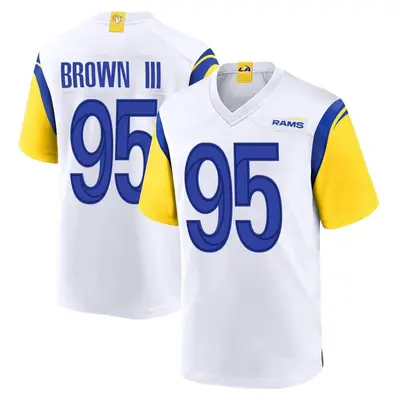 Men's Game Bobby Brown III Los Angeles Rams White Jersey