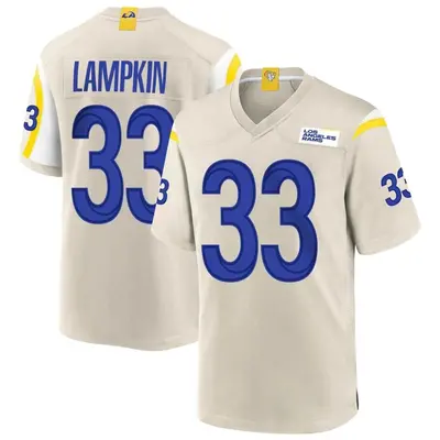 Men's Game Cam Lampkin Los Angeles Rams Bone Jersey