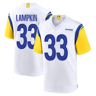 Men's Game Cam Lampkin Los Angeles Rams White Jersey