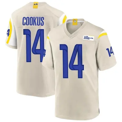 Men's Game Case Cookus Los Angeles Rams Bone Jersey