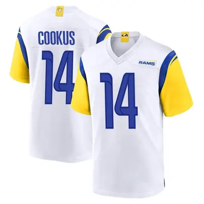 Men's Game Case Cookus Los Angeles Rams White Jersey