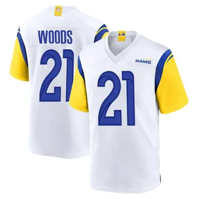 Men's Game Charles Woods Los Angeles Rams White Jersey