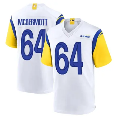 Men's Game Conor McDermott Los Angeles Rams White Jersey