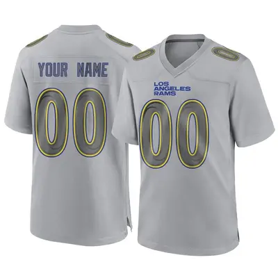 Men's Game Custom Los Angeles Rams Gray Atmosphere Fashion Jersey