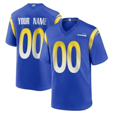 Men's Game Custom Los Angeles Rams Royal Alternate Jersey