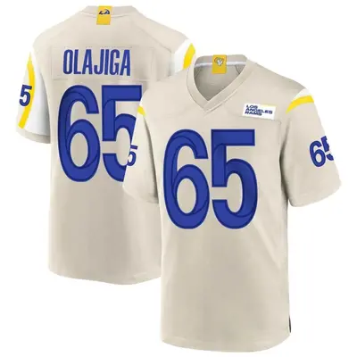 Men's Game David Olajiga Los Angeles Rams Bone Jersey