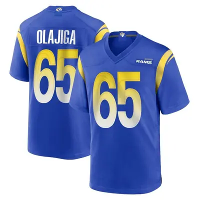 Men's Game David Olajiga Los Angeles Rams Royal Alternate Jersey