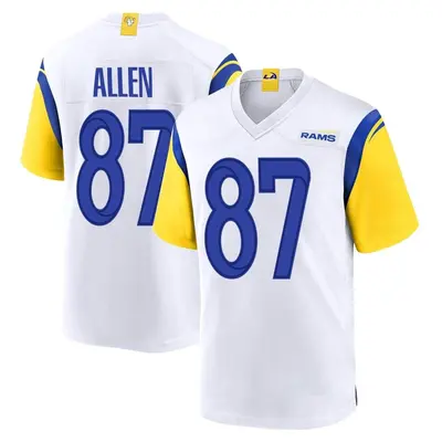 Men's Game Davis Allen Los Angeles Rams White Jersey