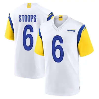 Men's Game Drake Stoops Los Angeles Rams White Jersey