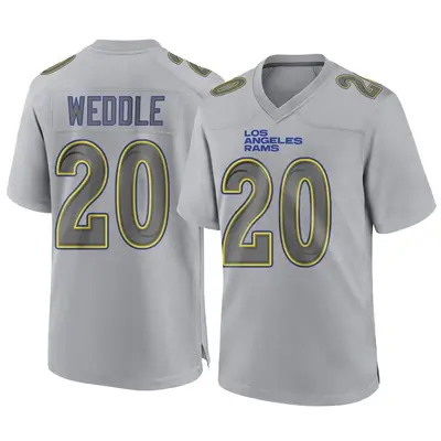 Men's Game Eric Weddle Los Angeles Rams Gray Atmosphere Fashion Jersey