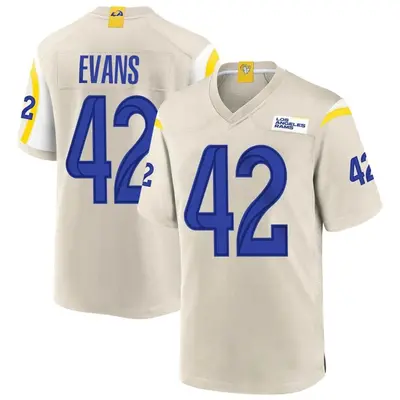 Men's Game Ethan Evans Los Angeles Rams Bone Jersey