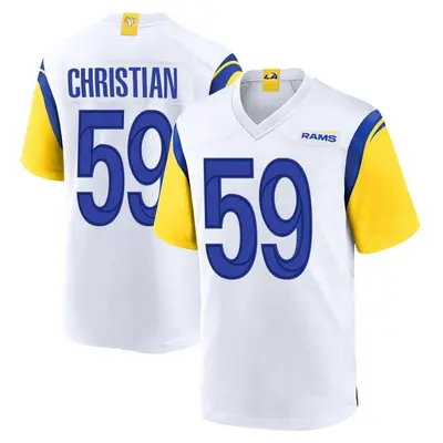 Men's Game Geron Christian Los Angeles Rams White Jersey