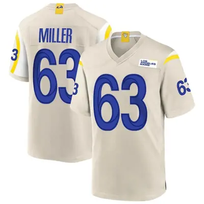 Men's Game Grant Miller Los Angeles Rams Bone Jersey