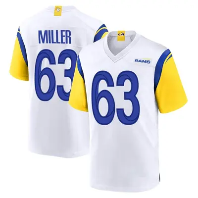 Men's Game Grant Miller Los Angeles Rams White Jersey