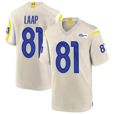 Men's Game JJ Laap Los Angeles Rams Bone Jersey