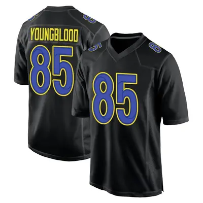 Men's Game Jack Youngblood Los Angeles Rams Black Fashion Jersey