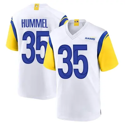 Men's Game Jacob Hummel Los Angeles Rams White Jersey