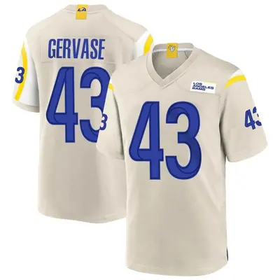 Men's Game Jake Gervase Los Angeles Rams Bone Jersey